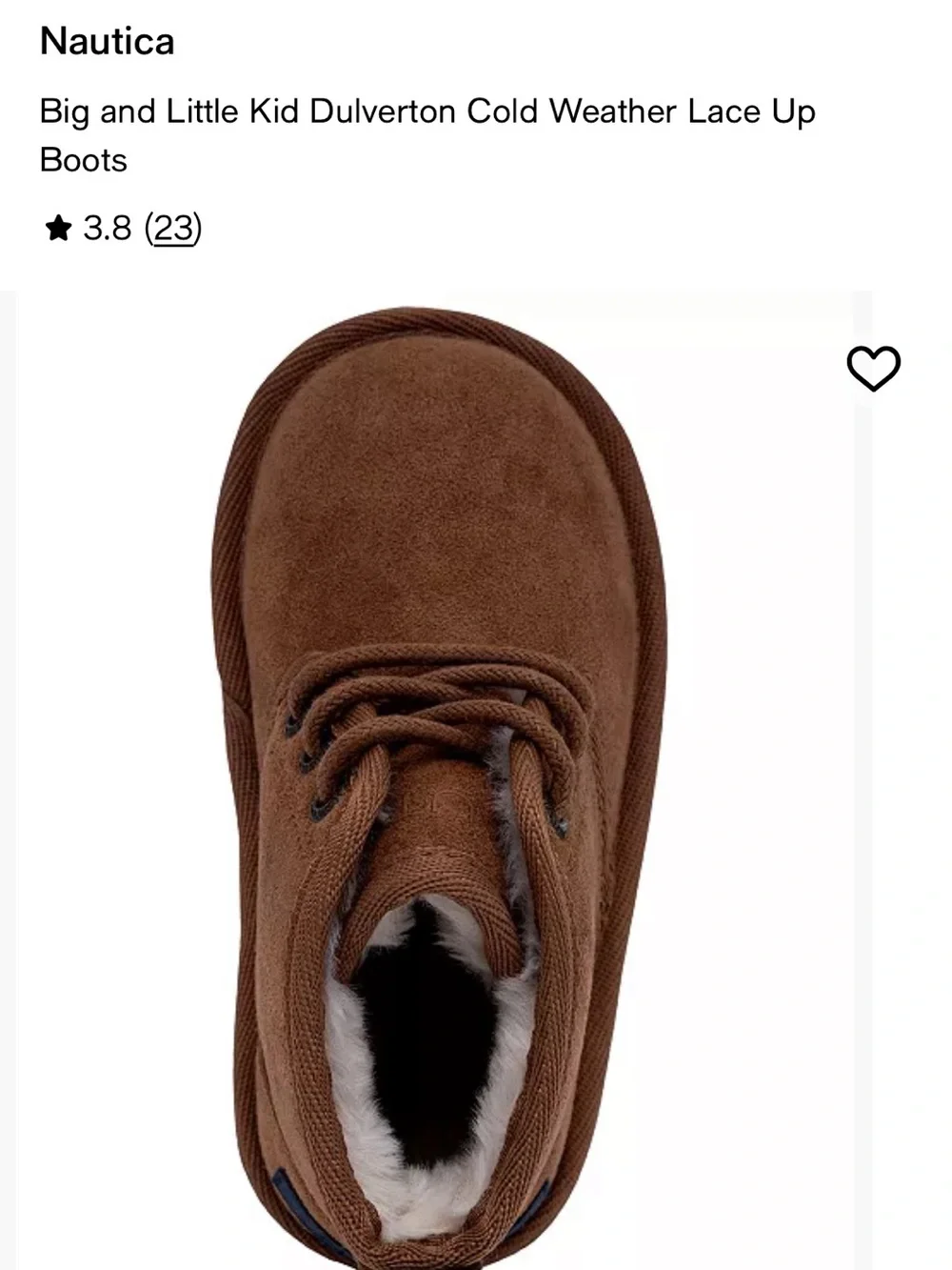 Nautica Kids Brown Lace-Up Cold Weather Boots